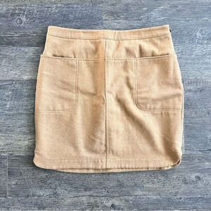 Vineyard Vines Skirt Wool Blend Brown Mini Skirt Front Pockets Women's Size 6